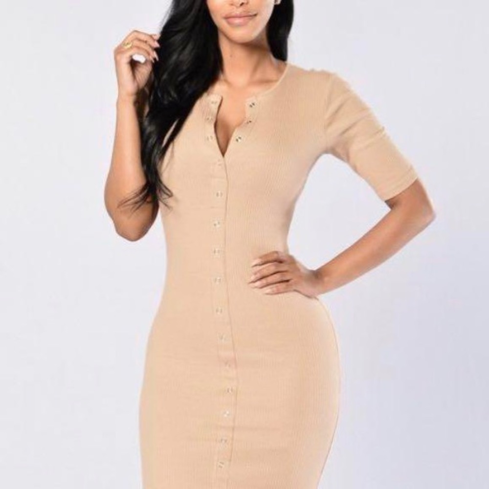 FashionNova ~ Nude Bodycon Dress